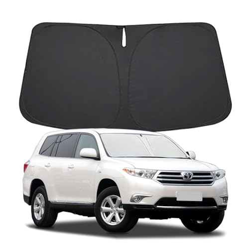 Windshield Sun Shade for Toyota Highlander 2008 2009 2010 2011 2012 2013 Front Window Shade Sun Visor Protector for Toyota Highlander Accessories Foldable Sunshade Blocks UV Rays Keeps Your Car Cooler - size: for Highlander 2008-2013