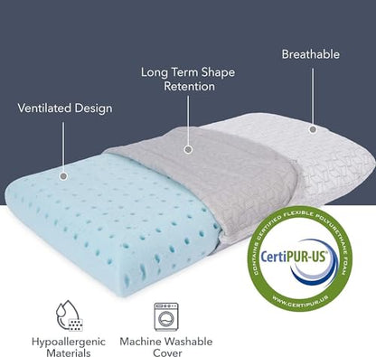 Vaverto Small Memory Foam Bed Pillow for Camping - Compressible Medium Firm, Breathable Cover, Machine Washable, Ideal Backpacking - size: Camping(pack of 1)