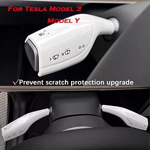YHCDSEA Steering Lever Cover for Tesla Model 3/Y, Gear Shift Cover Accessory - Decorative Cover (White) - style: White