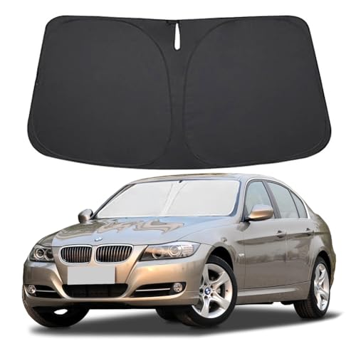 Windshield Sun Shade for BMW 3 Series 2006 2007 2008 2009 2010 2011 Front Window Shade Sun Visor Protector BMW 3 Series Accessories Foldable Sunshade 240T Reflective Polyester Blocks UV Rays Keep Cool - size: for BMW 3 Series 2006-2011