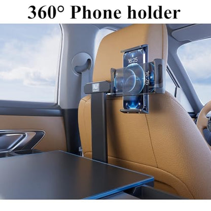 Car Seat Tray Table Foldable Travel Tray For Rear Passenger Seat Multi-Functional Portable Foldable Car Seat Table Travel Tray With Mobile Phone And Tablet Holder For Working, Writing, Eating, Traveli