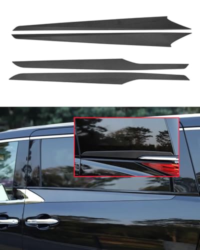 Car Accessories Fit for Toyota Alphard Vellfire 2023 2024 ABS Exterior Middle+Rear Door Window Lower Strip Cover Trim 4PCS Set(Carbon Fiber) - color: Carbon Fiber