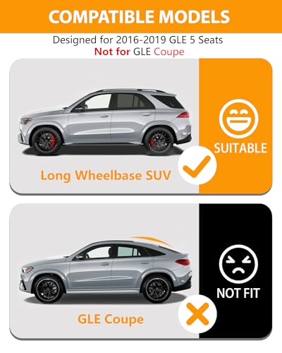 AOMSAZTO Floor Mats and Cargo Liner Compatible with Mercedes benz GLE 2016-2019 350 400 43 AMG 450 AMG 500 500e 550 550e 63 AMG S (Not for Coupe/cabriolet), Custom Fit All Weather 1st & 2nd Row, Black - style: 3) for Mercedes Benz GLE | 2016-2019 | Floor+