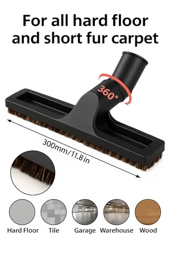 10-PCS Vacuum Attachment Kit for 1.25” (32mm) Hose – Universal Floor Brush, Dusting Tool, Crevice Nozzle & Adapters for Shop-Vac, Home, Car & Garage Cleaning