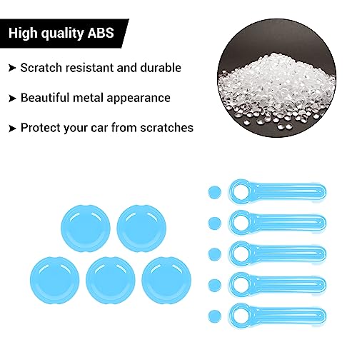 Exterior Door Handle Cover Tailgate Handle Cover Recess Guard Compatible with 2007-2017 Jeep Wrangler JK JKU Sports Sahara Freedom Rubicon Unlimited, Light Blue, 15PCs - color: Light Blue