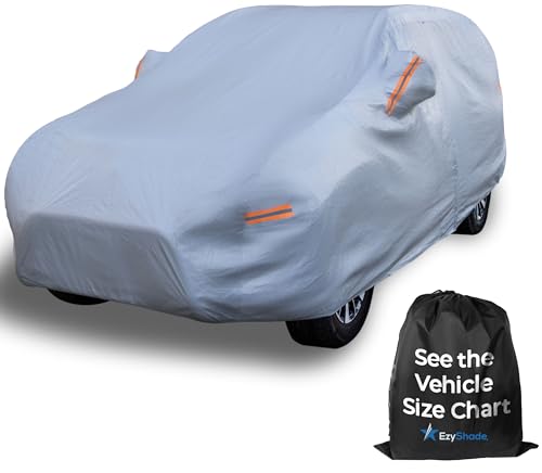 EzyShade 10-Layer SUV Car Cover Waterproof All Weather. See Vehicle Size-Chart for Accurate Fit. Outdoor Full Exterior Covers for Automobiles Heavy Duty Tarp Jeep Rav4 CRV. Size S6 (See SizeChart) - color: Reflective, size: S6 - See Vehicle Size Chart