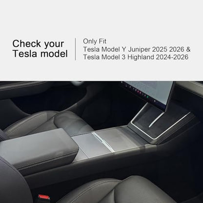 JVMA Center Console Organizer (Full Size) and Armrest Organizer for Tesla Model Y Juniper 2025 2026 and Model 3 Highland 2024-2026 (US Patent) - size: Model y '25-'26 & Model 3 '24-'26