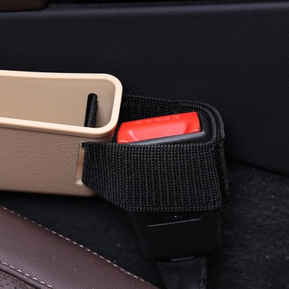 Car Seat Gap Filler, Multifunctional Seat Side Gap Filler with Cup Holder & Organizer, Gap Stopper Universal Fit Car SUV Truck Fill The Gap Between Seat & Console Set of 2 (Beige) - color: Beige
