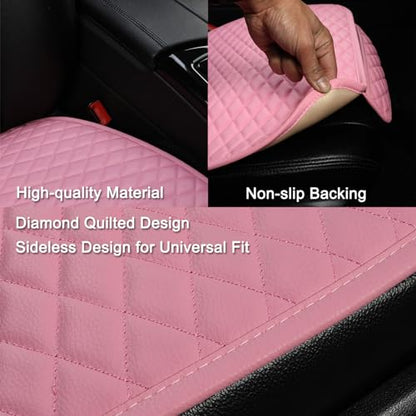 West Llama Pu Leather Car Seat Bottom Covers Protectors Include 1 Pair Front Driver Seat Pad Mat and 1 Rear Bench Cover Universal Fit 90% Vehicles,Pink - color: A-Pink, size: Universal Fit - Full Set