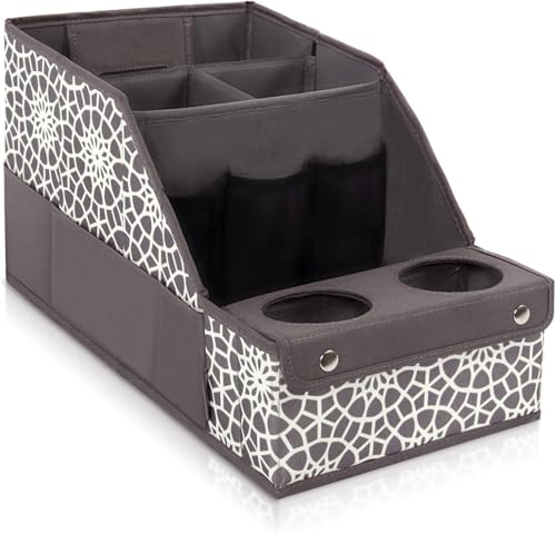 MULISOFT Car Seat Organizer - Backseat with 11 Compartments, 2 Cup Holders, and 2 Oversized Side Pockets for Travel and Storage - color: Grey