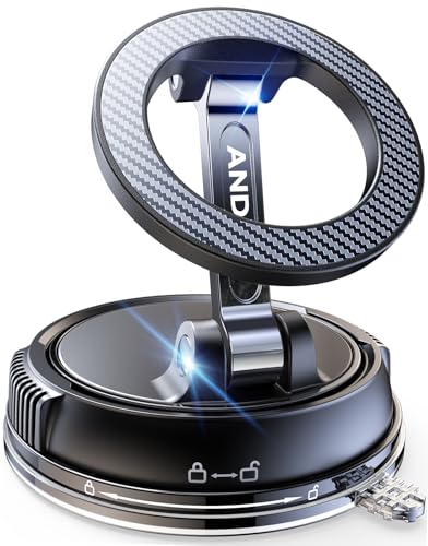 ANDERY Car Phone Holder for Magsafe [78+LBS Strongest Suction & 2400gf Strongest Magnetic] 360° Adjustable Car Phone Mount, Phone Holders for Your Car for iPhone 17-12 Pro Max Air Plus (Carbon Fiber) - color: Carbon Fiber