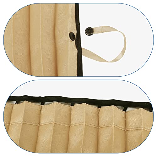 ZATOOTO Car Side Window Sun Shade - 2 Pcs Beige Magnetic Privacy Sunshades - Curtain Keeps Cooler Screen for Baby Sleeping - color: Beige Faux Silk Louvered–Rear 2PCS