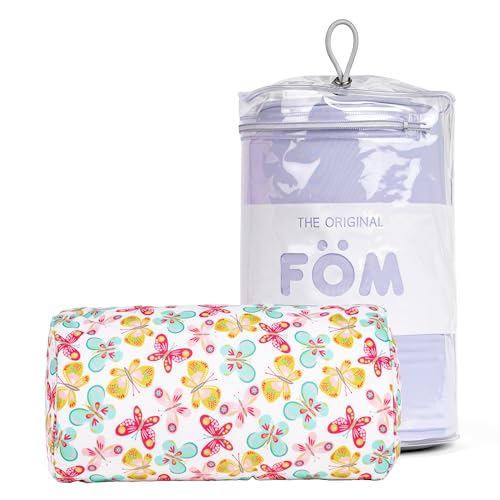 Brookstone Squishy FOM Cushion Pillow - The Original Stretchy, Comfy, Colorful Pillow for Neck, Lumbar Support, and Bed - for Sleeping, Car, Travel, Small, Butterflies, 12 x 7 Inches - color: Butterflies