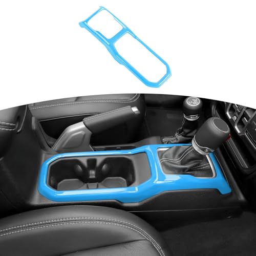 RT-TCZ for Jeep JL Gear Shift Cup Holder Panel Trim Cover for Jeep Wrangler JL JLU 2018 up for Gladiator JT 2020 up Baby Blue Interior Accessories - color: Baby Blue