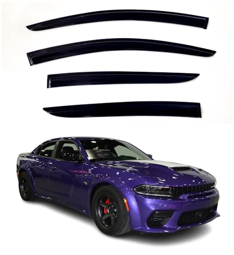 4Pcs Window Visors Vent Deflectors for Dodge Charger 2011-2023 Rain Guards Shade - size: Charger 2011-2023