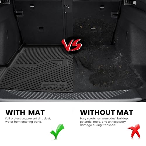 LASFIT Cargo Mat & Backrest Mats Seat Protector for BMW X3 2025 2026, Custom Fit 100% TPE All Weather Protection Car Liner for BMW X3 30 xDrive M50 xDrive Trunk Mats, Black - size: 2) X3 2025-2026 | Cargo Mat