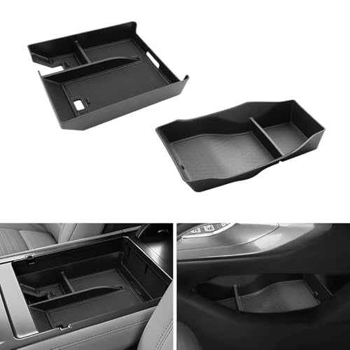 LUWU Center Console Organizer for 2024 2025 2026 Lincoln Nautilus Premiere/Reserve/Black Label Accessories Armrest Storage Box, Lower Console Organizers Lincoln Nautilus 2025 2026 Accessories 2-Pack - color: Armrest + Lower Console Organizer 2PCS