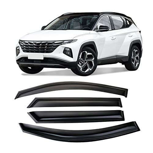 Tape-On Side Window Visor Deflectors Rain Guards Designed for Hyundai Tucson 2016-2021 SE SEL Value Limited Sport Ultimate 94457 - size: 2016-2021 Hyundai Tucson