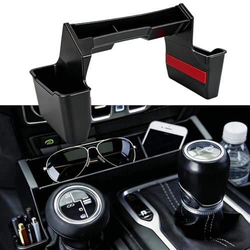 Zihvfzu Center Console Gear Shift Organizer Tray for Jeep Wrangler JL JLU 4xe 2018 2019 2020 2021 2022 2023 2024 2025 2026 & Gladiator JT 2020 2021 2022 2023 2024 2025 2026, Shifter Side Storage Box
