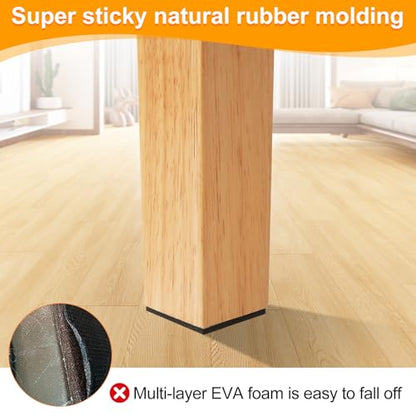 CHUNZEXI Non Slip Rubber Furniture Pads & Grippers, Self Adhesive Round Floor Protectors for Chair & Table Legs and Feet, 3 Inch, 12 Pack, Square - size: 3 inch 12 Square