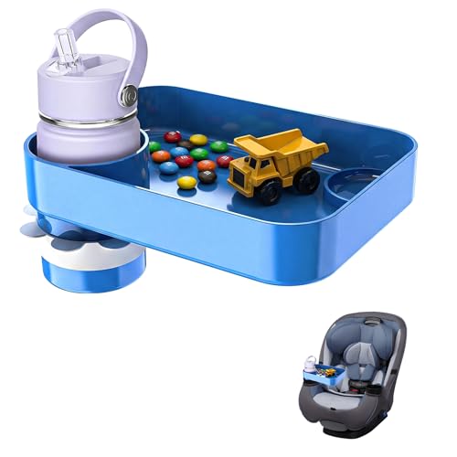 Car Seat Snack Tray for Kids Toddler Travel,Cup Holder Expander for Car,Toddler Travel & Road Trip Accessory for Mess-Free Snacking in The Car(Blue) - color: Blue
