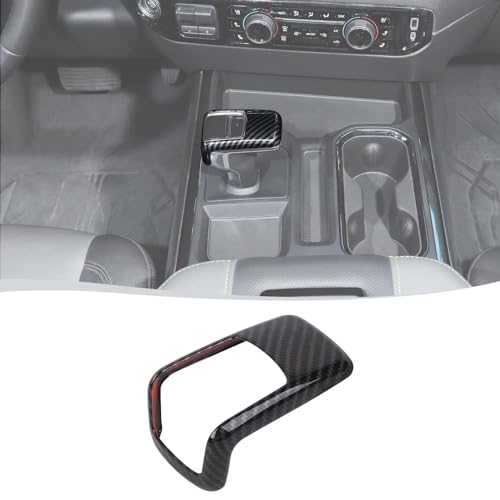 Voodonala for Chevy Silverado 2022+ Gear Shifter Knob Cover Interior Knob Trim Cover Compatible with Chevrolet Silverado 2022+(Wood,ABS) for New Model Interior - color: Carbon Fiber Black