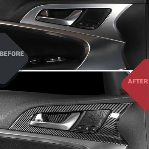 Car Inner Door Panel Strip Trim Cover Compatible with Genesis G70 2019-2025, Auto Interior Upgrade Accessories(Carbon Fiber Pattern)
