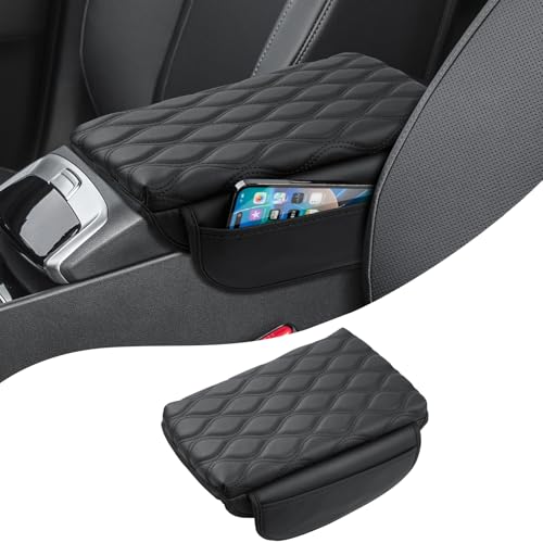 Autorder Center Console Cover for 2022-2025 2026 Hyundai Santa Cruz Accessories Armrest Cushion Cover Nappa Leather Middle Console Covers Anti-scratch Cushion Pad with Pockets Storage Bag - size: Hyundai Santa Cruz 2022-2026