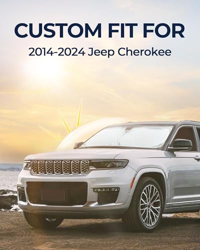 for Jeep Cherokee 2014-2024 Car Window Shades, 8pcs Privacy Sun Shade Set for Front Windshield Side and Rear Windows, Full Window Covers Keeps Vehicle Cool for Camping Napping - size: fit for Jeep Cherokee 2014-2024