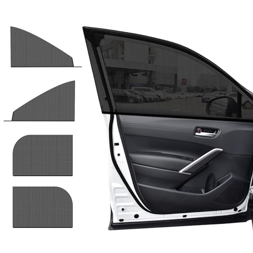 Ohleats 4 PCS Car Window Shades, Auto Front Rear Side Window Sun Shades for Block Heat & UV Protection, Breathable Mesh Baby Window Screen Covers, Universal Car Accessories (Car) - size: Car 4PCS