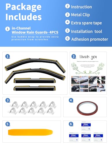 in-Channel Window Rain Guards Fit for Chevy Silverado & GMC Sierra 2500HD/3500HD 2020-2026 Crew Cab Extra Durable Window Deflectors Window Visor Vent Visors Shades Exterior Truck Accessories - size: 2020-2026 Silverado/Sierra 2500HD/3500HD Crew Cab