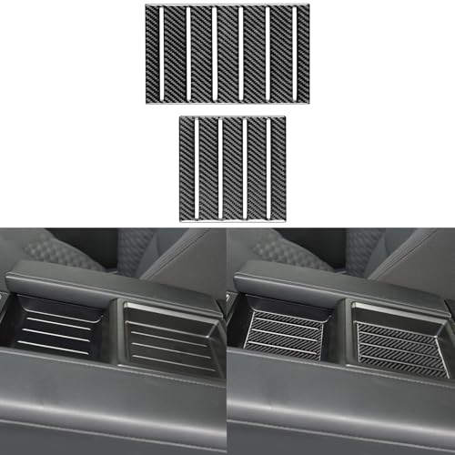 NVCNX Real Premium Carbon Fiber for Toyota Tundra 2022-2026 2023 2024 2025 SR5/Limited/SR Car Center Console Armrest Organizer Insert Mat Cover Interior Trim Accessories Overlay Sticker Decal 2PCs - color: Center Console Armrest Organizer Mat Trim