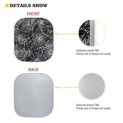 2 Pieces Spider Web Sun Visor for Car Foldable Auto Sun Heat and UV Rays Blocker Sun Shade for Most Sedans SUV MPV Trucks Van Parked in Summer Beach, Camping Parking,Backyard - color: Black Spiderweb