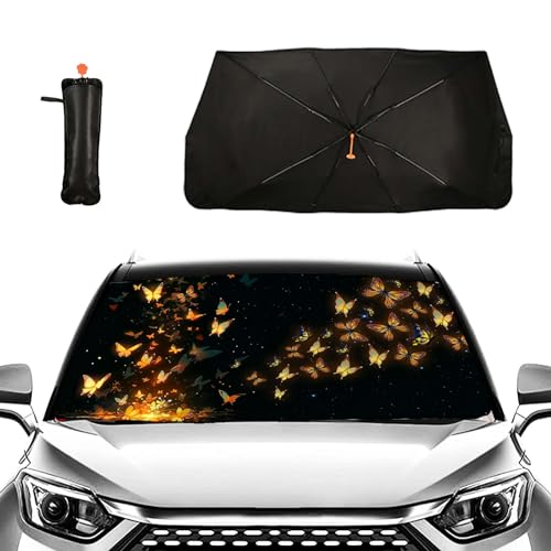 Butterfly Car Windshield Sun Shade Umbrella Front Window Heat Insulation Protection Keep Vehicle Cool for Most Vehicles UV Block Heat for Cars Trucks SUVs - color: Butterfly