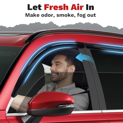 Canvcle Window Visors Rain Guards for 2019-2025 Toyota RAV4 Accessories, Outside-Mount Tape-On Side Window Wind Deflectors Vent Visors Shades Rainproof 6PCS - size: Toyota RAV4 2019-2025