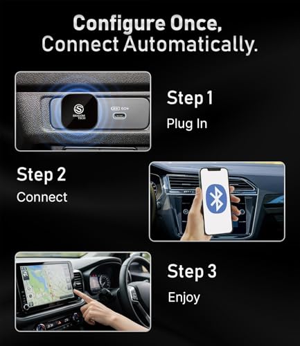 Wireless CarPlay Adapter Compatible with Apple and Android, 2 in 1 Wired to Wireless Adapter, 5.8GHz WiFi, Bluetooth 5.3, Plug and Play for Factory Wired CarPlay Cars - 2026 (Dark Grey) - color: Dark Grey