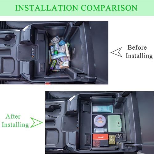 PIMCAR Full Center Console Organizer for 2022-2026 Refreshed Chevy Silverado/GMC Sierra 1500, 2024-2026 Silverado/Sierra 2500HD 3500HD (Full Console w/Bucket Seats ONLY) - color: 22-26 1500 Refreshed & 24-26 2500HD/3500HD Black