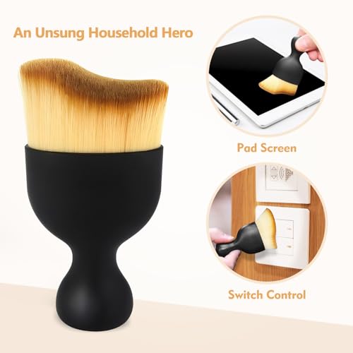 Car Interior Cleaning Brush with Ultra Soft Bristles, Car Duster Interior, Auto Detailing Brushes Dusting Car Accessories for Dashboard, AC Vents, Leather, Scratch-Free (2Pcs_Yellow)