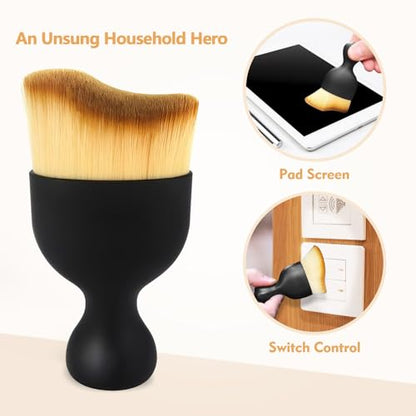 Car Interior Cleaning Brush with Ultra Soft Bristles, Car Duster Interior, Auto Detailing Brushes Dusting Car Accessories for Dashboard, AC Vents, Leather, Scratch-Free (2Pcs_Yellow)