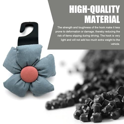 2 PCS Cute Flower Car Seat Headrest Hooks, Multifunctional Seat Back Hanger, Vehicle Back Seat Headrest Hanger Holder for Grocery Bag, Handbag, Clothes (Blue) - color: Blue