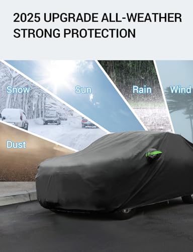 Proadsy Car Cover for BMW X5 2007-2025 2026, 6 Layers Waterproof All Weather for Automobiles, Windproof Snowproof Rain Hail Sun UV Protection Full Outdoor Indoor Exterior Car Covers, Black - size: BMW X5