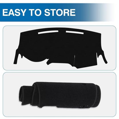 KUST Black Dash Cover for Dodge Grand Caravan 2011-2020(SE,SXT,GT)/Chrysler Town & Country 2011-2016 Polyester Dashboard Cover Non-Slip Center Console Dash Cover Accessories for Grand Caravan - size: Grand Caravan 11-20(black)