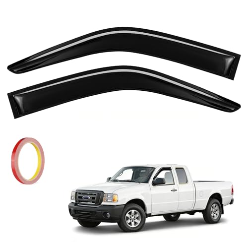 2Pcs Window Vent Visors, Outside-Mount Window Deflectors, Rain Guards for 1993-2011 Ford Ranger & Mazda B2300 1994-2009 - size: 1993-2011 Ford Ranger