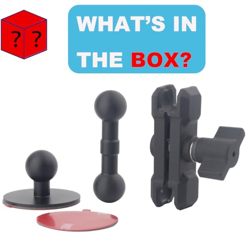 Adhesive 17mm Ball Mount with Extension Arm for Car Phone Holder, Compatible with Garmin 17mm GPS Mount, Adjustable Dashboard Car Phone Bracket