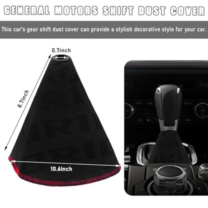 povtii Car Shift Boot Cover, Waterproof Canvas Fabric Manual Automatic Shift Knob Boot Dust Cover, Gear Gaiter Cover Auto Shift Boot Sleeve Protector, Universal Car Accessories (Black) - color: Black