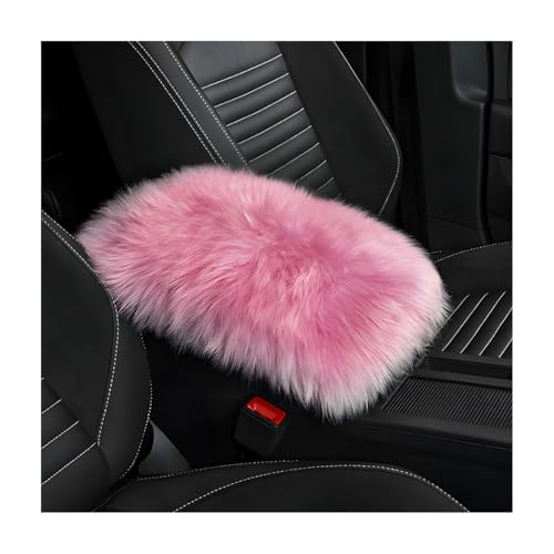 Wevdn Car Center Console Cover Pad, Fluffy Middle Console Pad Armrest Seat Box Cover, Universal Furry Arm Rest Decoration Protector for Car Truck SUV, Interior Car Accessories (Pink) - color: Pink