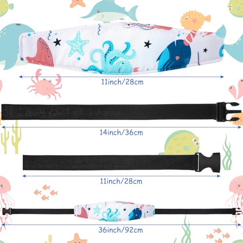 HESTYA 2 Pcs Carseat Head Support Toddler, Stroller Seat Headrest for Sleeping Traveling, Neck Relief Headband Strap for Kids Children Toddler Infant(Ocean Animals) - color: Ocean Animals