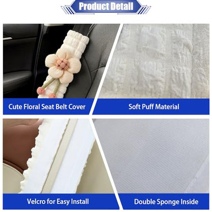 JDDRY 2PC Car Seat Belt Covers Pads,Seat Strap Pads,Auto Seat Belt Pad,Fit for Most Vehicles,Car Interior Accessories(Pumpkin Flower-Pink) - color: Pumpkin Flower
