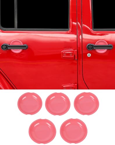 5PCS Door Handles Bowl Cover Trim Recess Guard Fit for 2007-2017 Jeep Wrangler JK JKU Exterior Decor Protect Accessories (Pink) - color: Pink