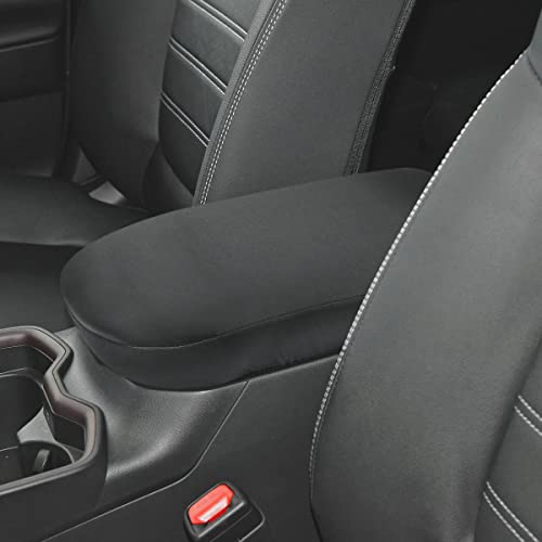 INTGET Center Console Armrest Cover for Toyota RAV4 Accessories 2025 2024 2023 2022 2021 2020 2019 Leather Middle Console Lid Cover Protector Arm Rest Covering Car (Black Neoprene) - color: black neoprene